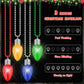 Christmas Party Favors, 12PCS Christmas Necklace Light Up, Colorful Christmas Accessories, 3 Modes Christmas Necklaces Bulk Bead