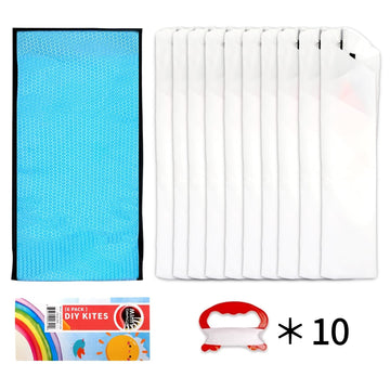 Mint'S Colorful Life Diy Kites For Kids Kite Making Kit Bulk, Decorating Coloring Kite Party Pack,White Diamond Kite Kits (10 Pack)