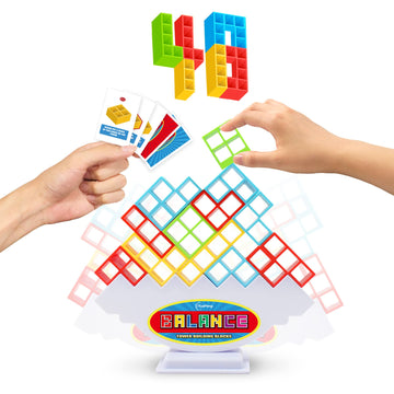 Iyuepeng 48Pcs Drop Tetra Tower Game - Fun Stacking Building Blocks For Kids Age 3+ - Develops Dexterity, Patience, And Fine Mot