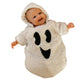 Boibokoko Baby Girl Boy Halloween Costumes Ghost Long Sleeve Hoodie Romper Jumpsuit Cute Baby Halloween Outfit (White, 0-3 Month