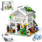 QLT White Flowers House Building Set  Compatible with Lego Flower Friends House Create Elegance and Warmth Environment  Greenhouse Building Toy  Nice Gift for Boys  Girls and mature-themed (639 Pcs)