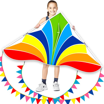Colorful Rainbow Crystal Kite for mature-themed and Kids Easy to Fly Kites for Kids Ages 8-12 Outdoor Fun Sports Beach Children Toys Kites (Rainbow Crystal  1)