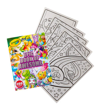 Crayola Epic Book Of Awesome Coloring Book (288Pgs), Animal Coloring Pages, Glitter Stickers, Travel Activity, Gift For Kids, Ages 3+