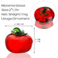 Krisinine Hand Blown Glass Red Tomato Figurine Crystal Fruit Collectible Figurines Art Glass Miniature Ornament Tabletop Desk Paperweight For Women