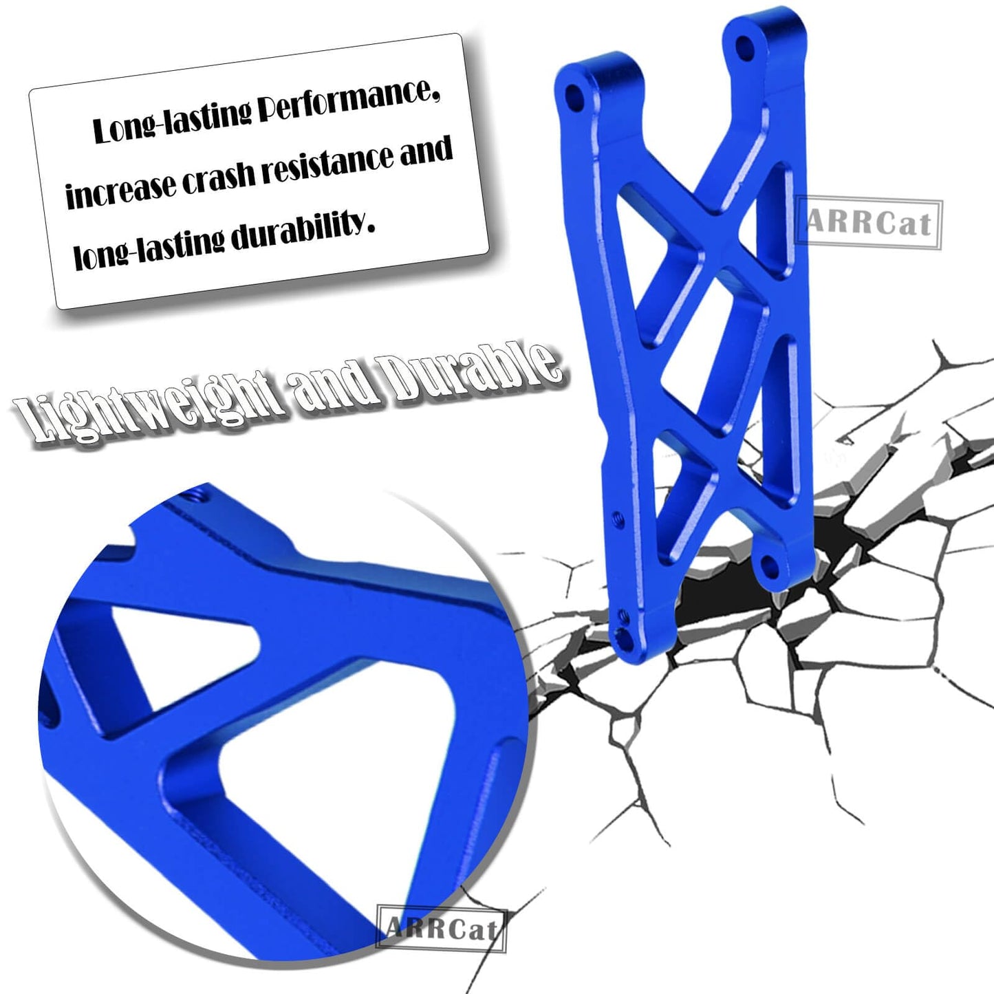 Aluminum Front Rear Suspension A-Arms Upgrades for 1/10 Granite Senton Vorteks 3s Blx Mega 550 4x4,ARRCat 4-Pack Alloy A-Arms Ho