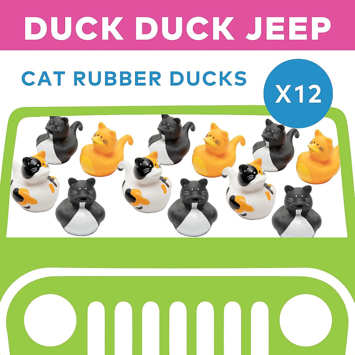 Fun Express 12 Pieces Vinyl Cat Rubber Duckies