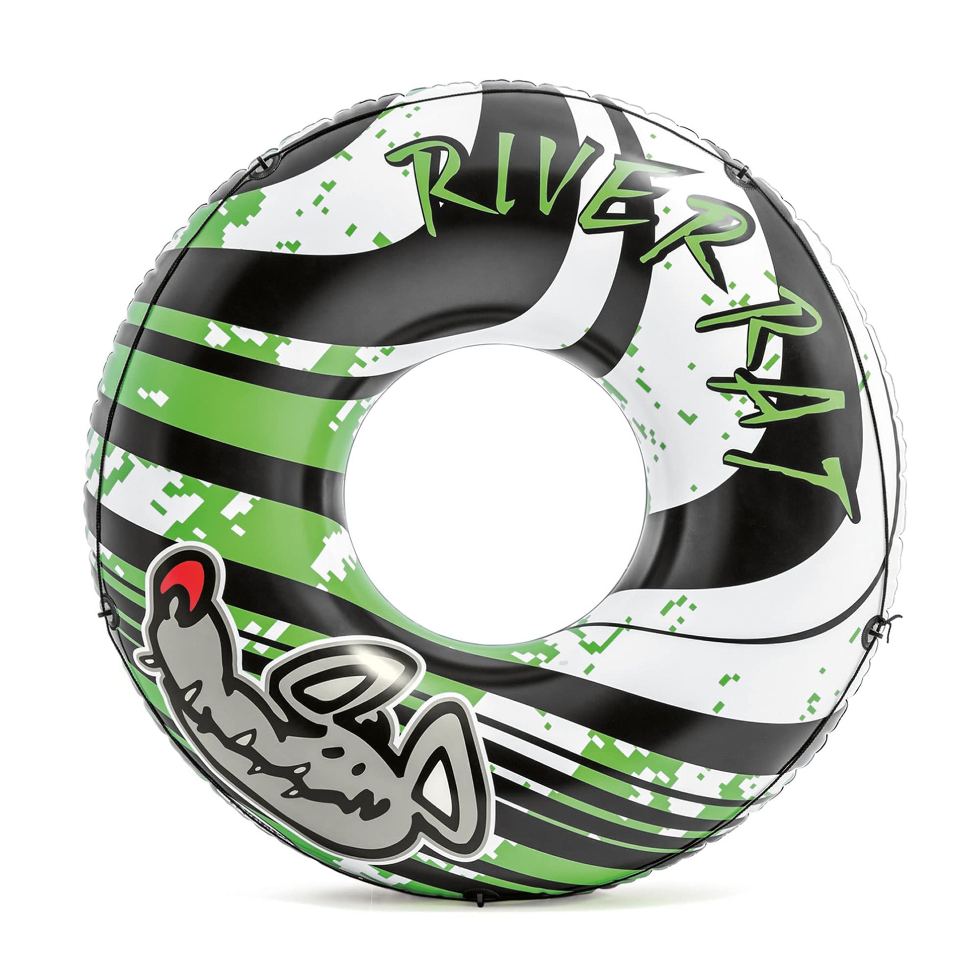 Intex River Rat 48 Inch Inflatable Vinyl Towable Boat Floating Tube Raft For Swimming Pool And Lake In Green Rat Or Graffiti Rat