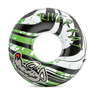 Intex River Rat 48 Inch Inflatable Vinyl Towable Boat Floating Tube Raft For Swimming Pool And Lake In Green Rat Or Graffiti Rat