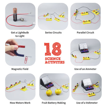 Teenii Electricity and Magnetism Kit - STEM Science Kit for Kids, 14.7"x8.2"x2.8", Plastic, Yellow, Model US-PK-001-YE, Ages