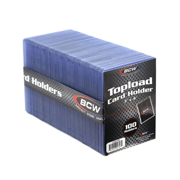 Bcw 3X4 Standard Topload Card Holders - 100 Pack | Toploader Hard Plastic Card Sleeves For Baseball, Football, Basketball, Pokem
