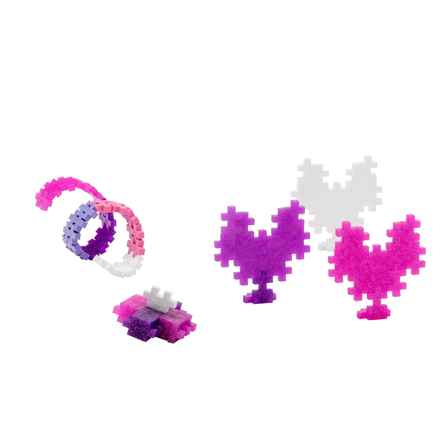 Plus Plus 70 Piece Interlocking Building Blocks For Kids, Open Ended Connecting Toys, Stem Bin Classroom Mini Manipulatives - Glitter Mix Play Tube