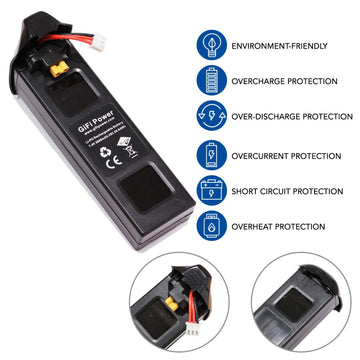 MaximalPower 1PC 7.4V 3600mAh Replacement Battery for MJX B2C B2W B2 Bugs 2w Bugs 2 D80 F18 D80 F200SE MJX B2SE GPS RC Quadcopte