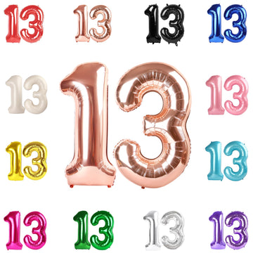 13 Balloon Number, Rose Gold Number 13Th 31Th Birthday Balloons 40 Inch, 13 Or 31 Years Old Rose Gold Birthday Decorations For B