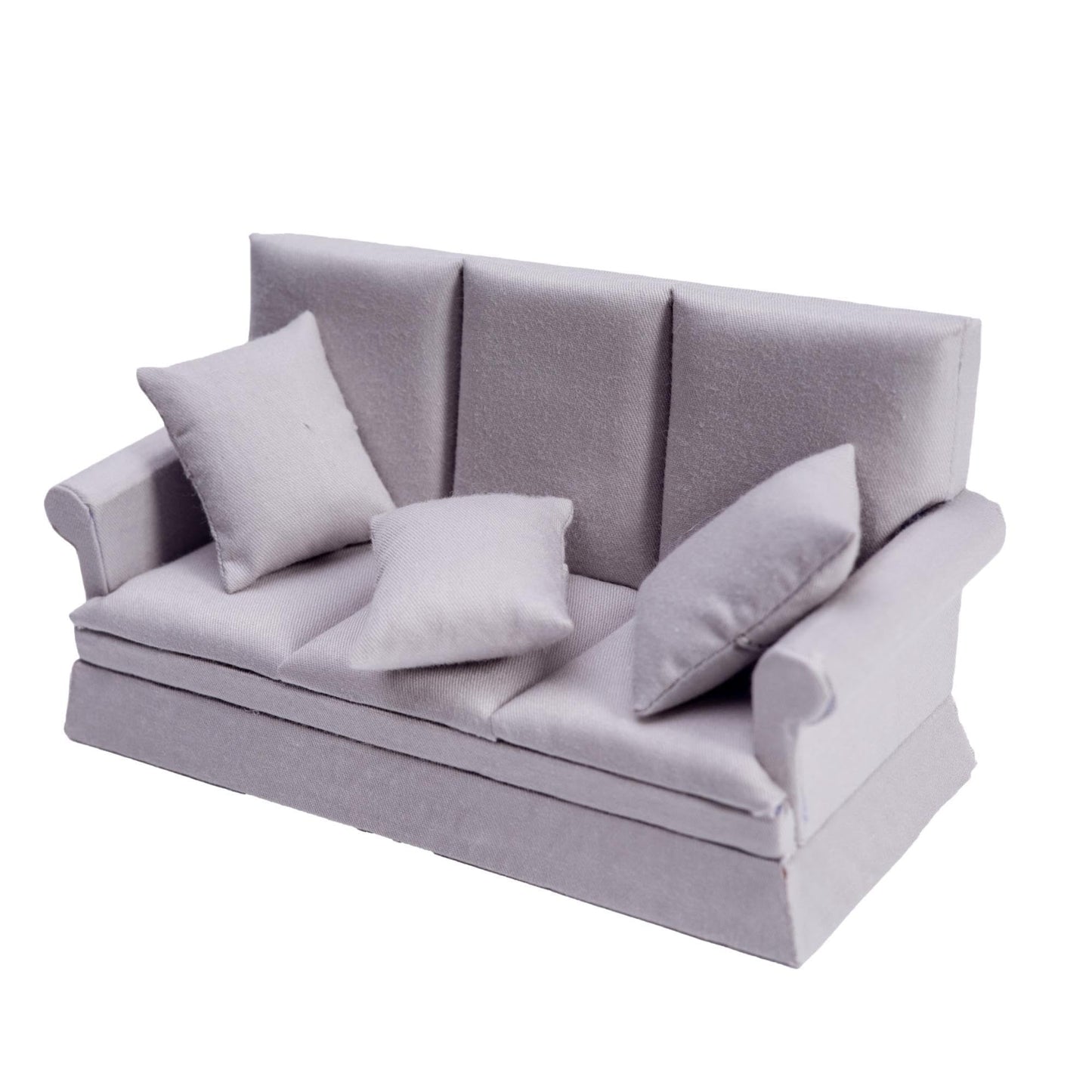Tukaneeko 1:12 Dollhouse Couch With Three Pillows Mini Dollhouse Furniture Decoration Miniature Sofa For Doll House Living Room
