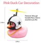 Wonuu Pink Duck Car Dashboard Decorations - Rubber Duck Car Ornaments With Propeller Helmet Sunglasses And Gold Chain (Star-Pink