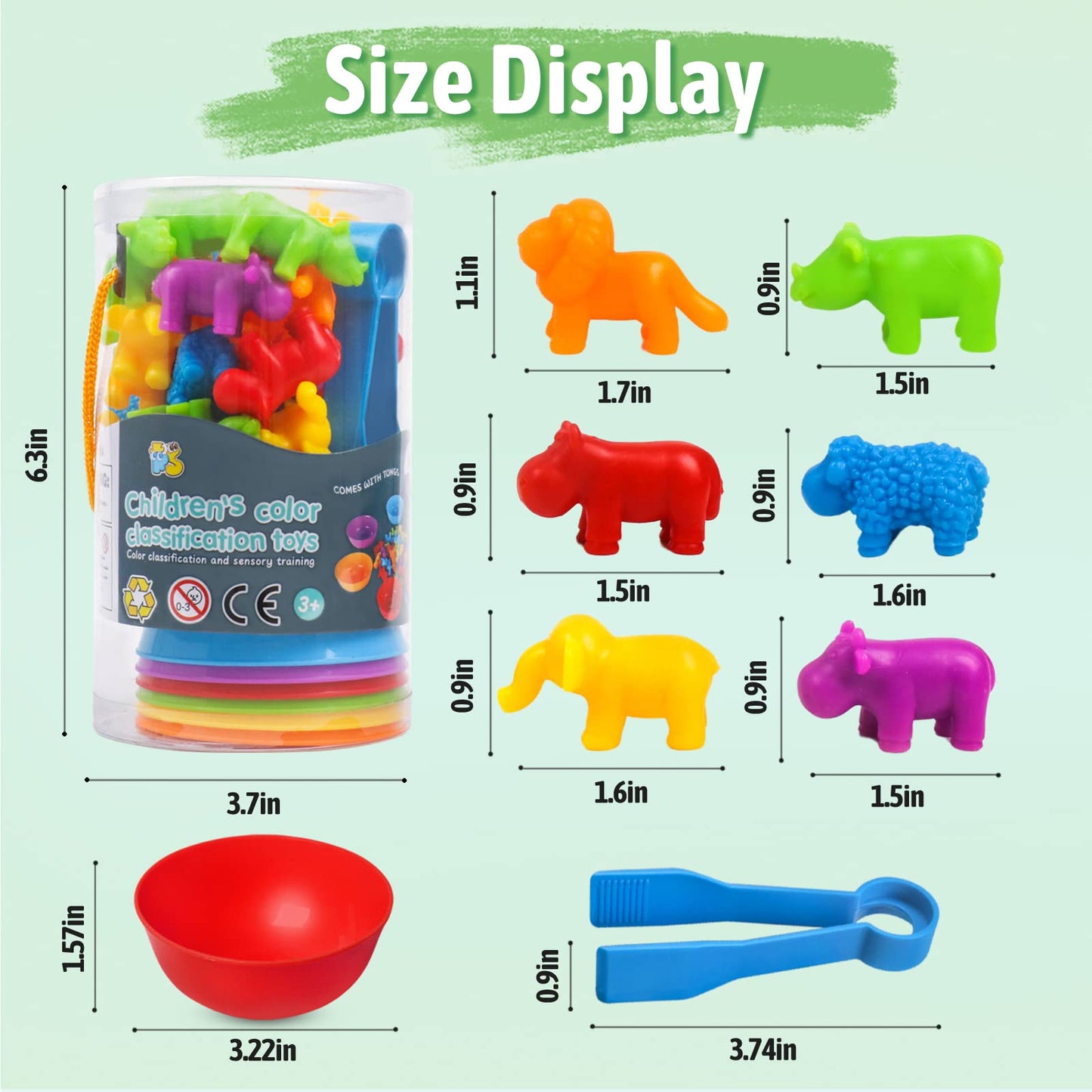 RAEQKS Montessori Sorting Toys - Multi-color Silicone Stacking Game for Preschool Learning Activities - Medium Size Educational Sensory Toy