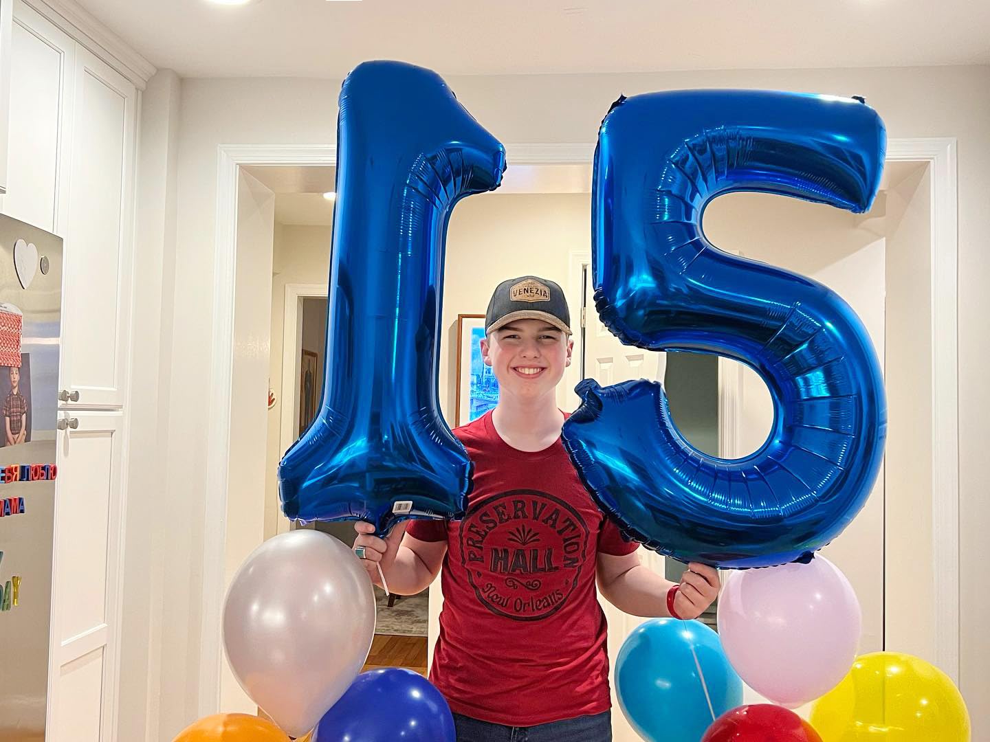 IWERP Navy Blue Number 15 Balloon - 40 Inch Foil Mylar Birthday Decoration for 15th Year Old Girls/Boys