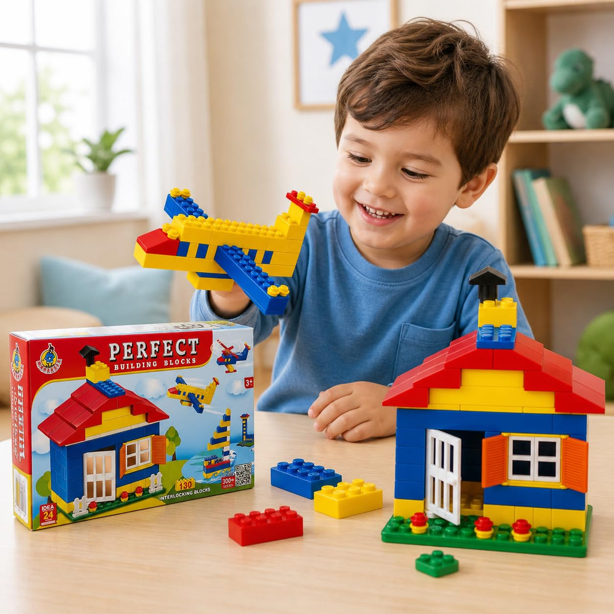 Fair Building And Construction Brick Blocks, 130 Pcs, Stem Set For Boys And Girls, Plastic, Multi Colour, Ages 4 Years And Above
