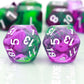 Haxtec 11 Piece Dice Set Extra D6 D20 Compatible with Dungeons and Dragons 5e RPG Games-Green Purple