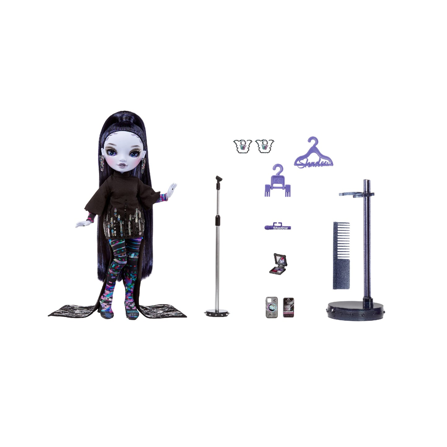 Rainbow High Shadow High Reina Glitch Crowne- Purple Fashion Doll. Fashionable Outfit & 10+ Colorful Play Accessories. Great Gif