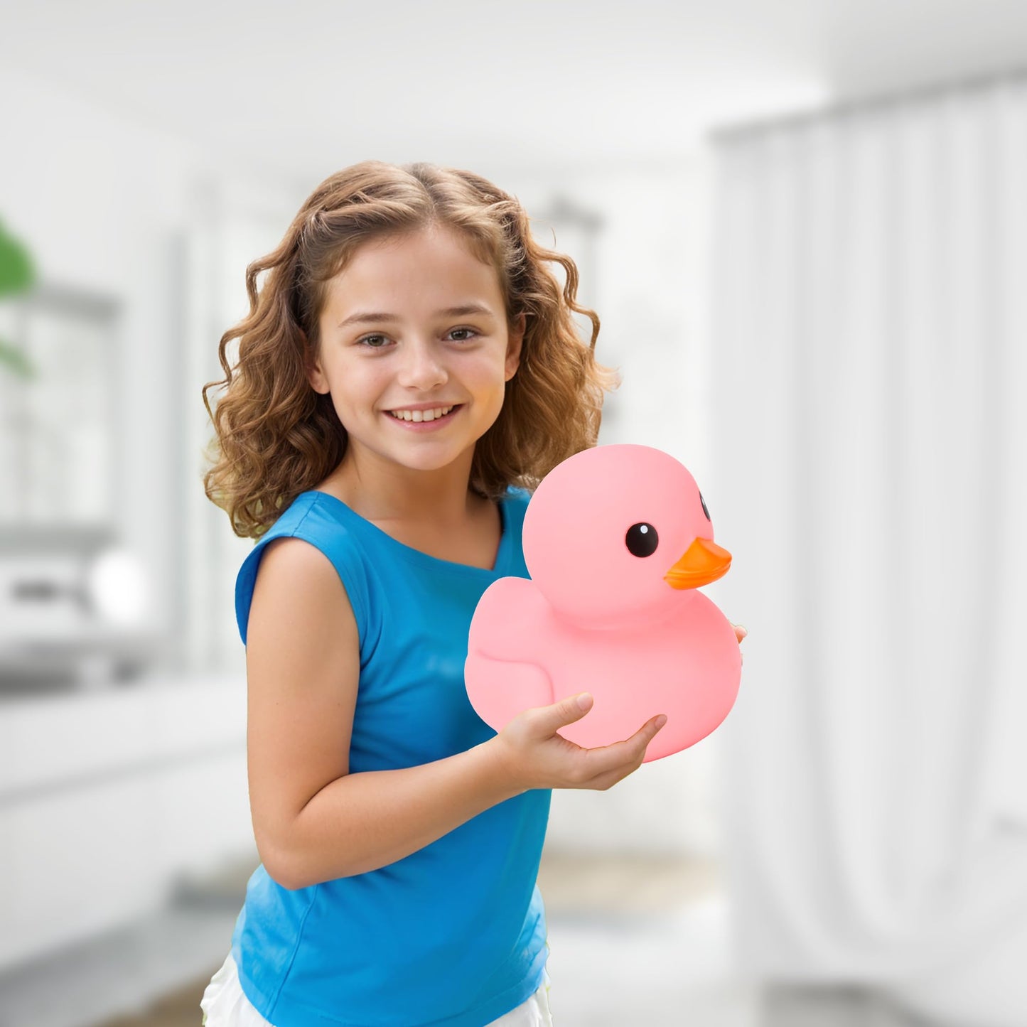 Liberty Imports XL Jumbo Rubber Duck Bath Toy - 8-Inch Waterproof Pink Duck for Kids, Baby Shower, Party Gift