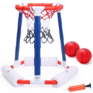 Eaglestone Pool Basketball Hoop, Floating Inflatbale Pool Basketball Games Toys With 2 Pool Balls And Pump,Swimming Pool Outdoor Play Toddler Basketball Hoop Indoor For Kids Adults Age 8-12,