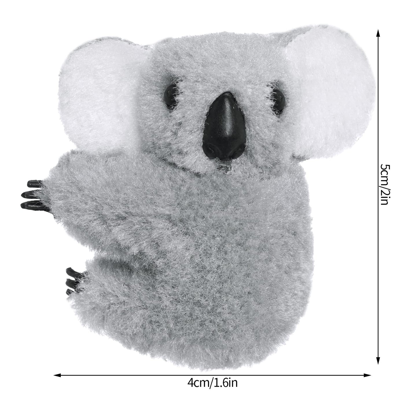 Haakong 24pcs Koala Clip Pencil Buddy Set - Grey and Khaki Fur Pencil Toppers, Model 1