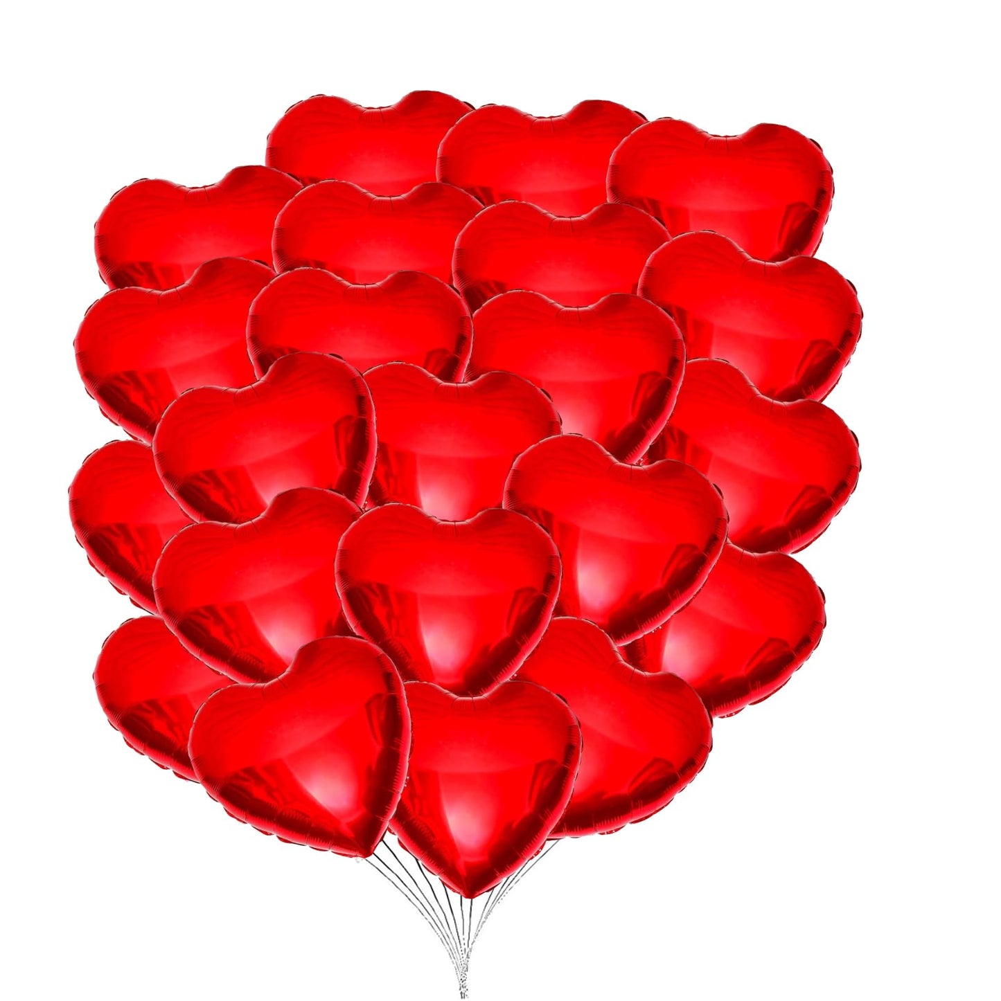 PMU Valentines Day Red Heart Shaped 18 Inches Mylar - Foil Balloons Pkg/25
