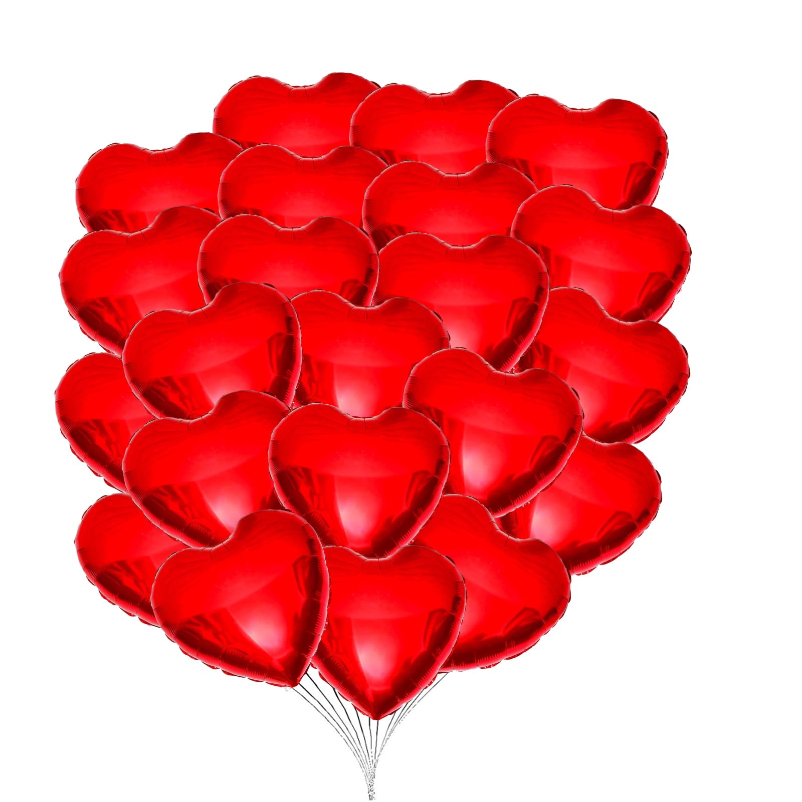 PMU Valentines Day Red Heart Shaped 18 Inches Mylar - Foil Balloons Pkg/25
