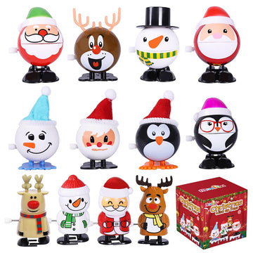 Max Fun 12Pcs Christmas Wind Up Stocking Stuffers Toys Assortment For Christmas Party Favors Goody Bag Filler (Christmas Wind Up Toys)