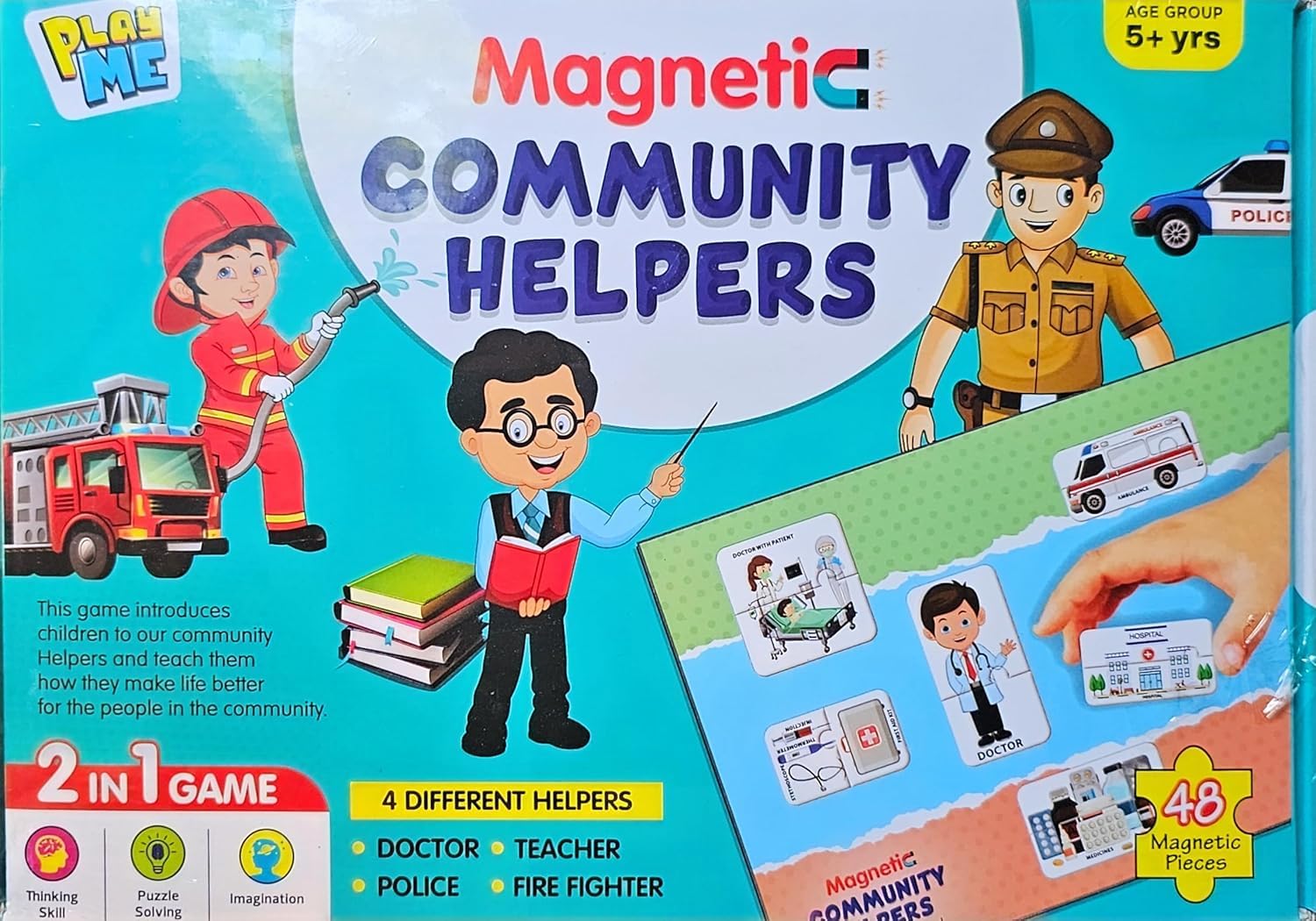 Negi Magnetic Community Helpers 2 In 1 Educational Game  Interactive Learning Toy With Magnetic 48 Pieces, Learn Jobs, Roles & 