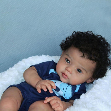 CHAREX 20 Reborn Baby Doll - African American Lifelike Newborn Boy, Weighted Soft Body with Accessories, Perfect Gift for Ages 3+