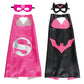 Riorand Superhero Capes And Mask For Kids,Superhero Costume Boys Grils Christmas Halloween Cosplay For 3-10 Years Old 2Pcs (Pink+Black)