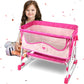 Anivia Doll Bed Furniture 2 Function Toy, Doll Bed And Doll Swings Together For 18 Inches Baby Dolls, Baby Doll Crib With Bottom (Dp601Pink)