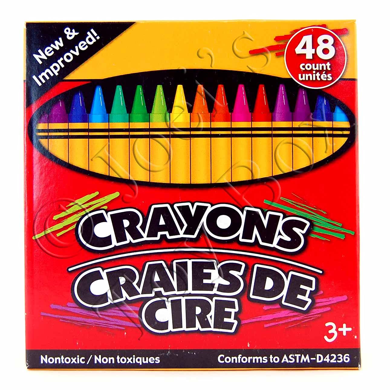 Jot Crayons With Built-In Sharpener Non-Toxic, 48 Count