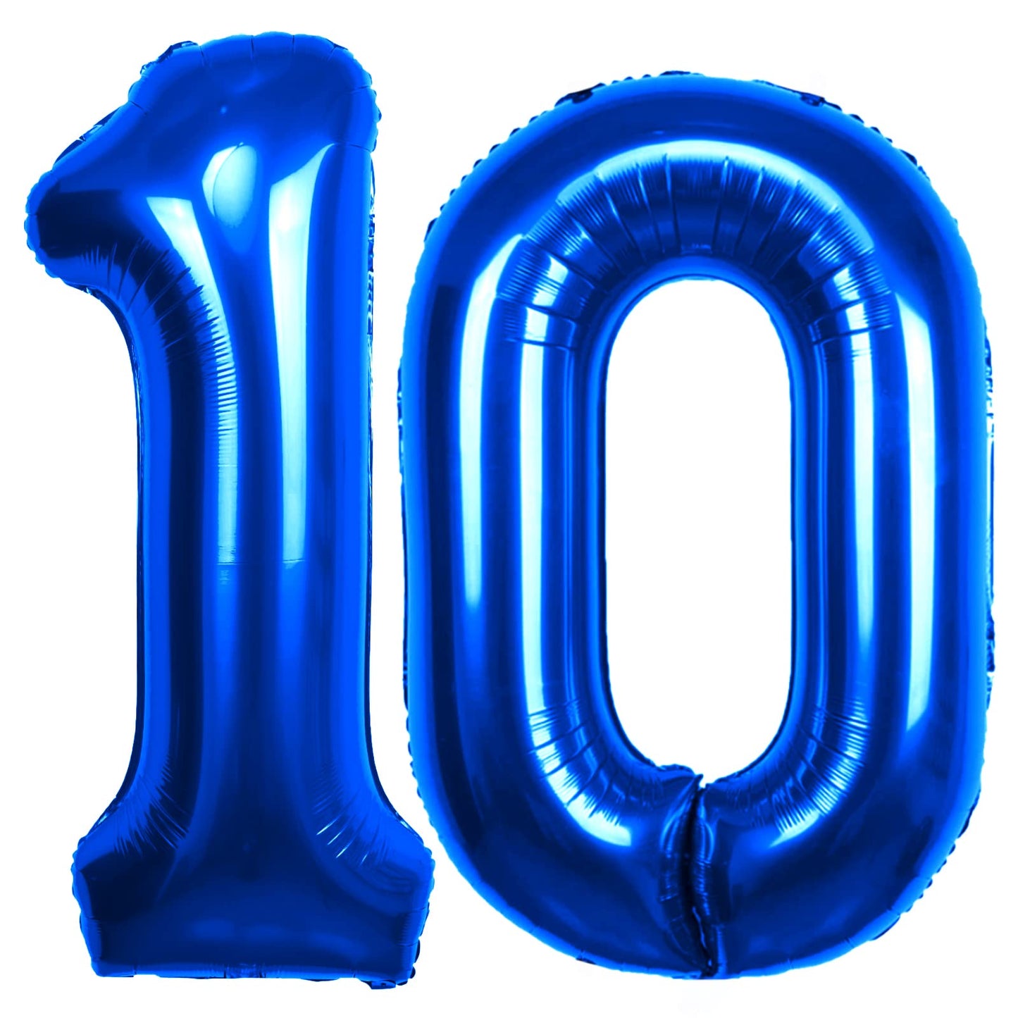 40 Inch Number 10 Balloon Blue Jumbo Giant Big Large Number 10 Foil Mylar Blue Balloons 10Th Birthday Party Anniversary Decorati
