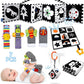 7 Pcs Black And White High Contrast Baby Toys For Newborn, Montessori Toys For Babies 0-6 Months Tummy Time Toys, Sensory Toys N