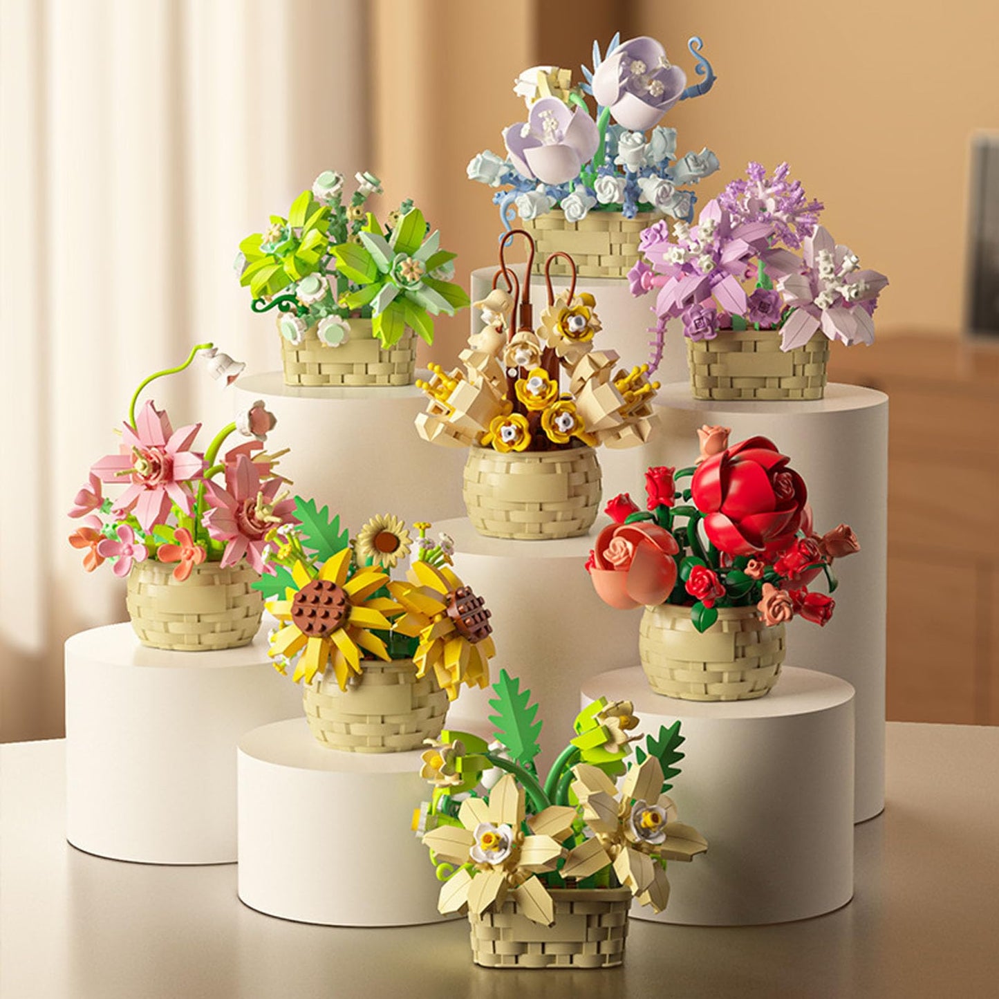Vilbocr Mini Flowers Building Block Set Flower Blocks Toys Plants and Succulent Toys Building Block Flowerpot Botanical Collection Birthday Gift for Girls Boys mature-themeds Kids Ages 6+ (Narcissus 166Pcs)