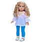 Trendy Girl - 18 Inch Doll Clothes - 3 Piece Outfit - White Cotton Blouse, Turquoise Leggings And White Shoes (Dolls Not Included)