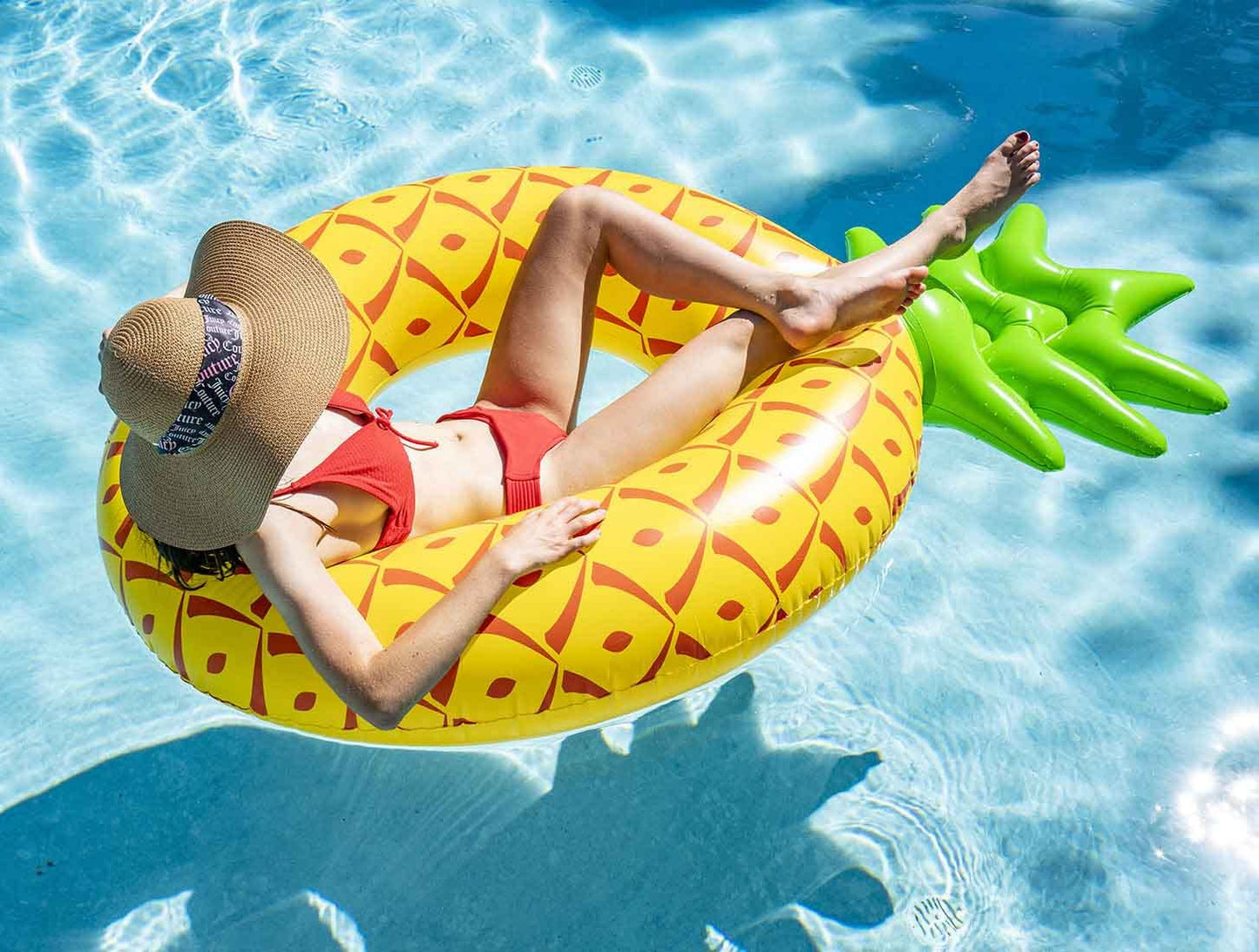 Luxy Float Giant Inflatable Pineapple Pool Float - Large Yellow PVC, Model TY15129815 for Adults & Kids
