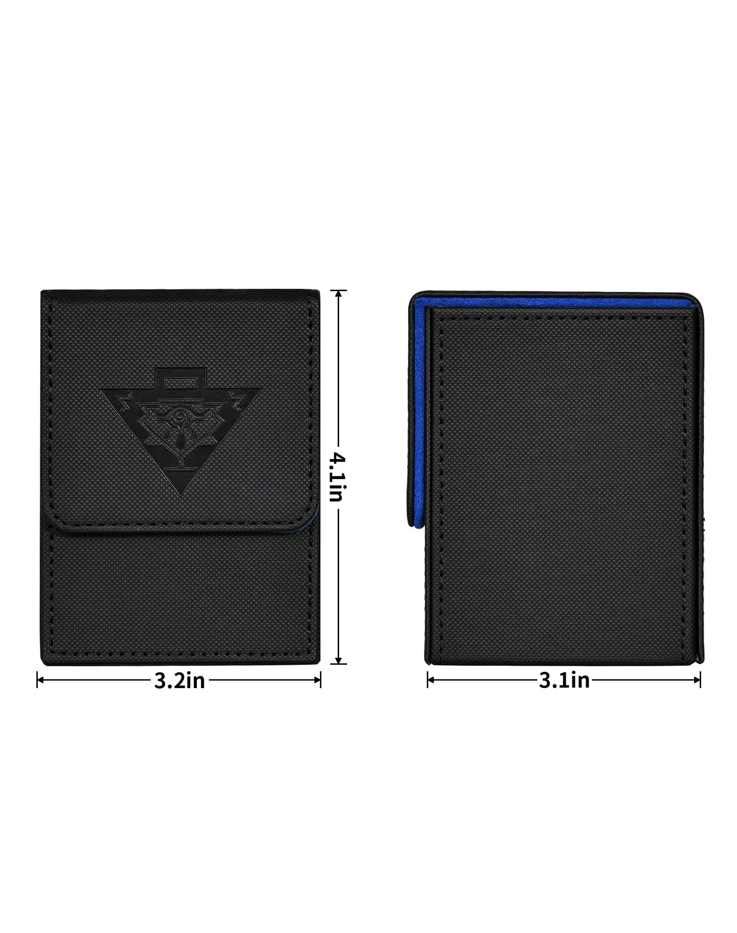 Zlca Deck Box For Mtg Yugioh Tcg, Storage Box With Dividers Holds 100+ Sleeved, Premium Deck Case Compatible With Ccg Trading Cards (Black&Blue,Puzzle)