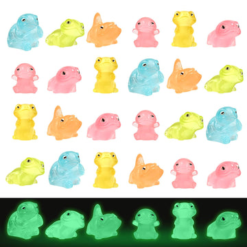 24 Pieces Mini Lizard Decors Luminous Mini Resin Animals Tiny Animals For Dollhouse Fairy Garden Micro Landscape Cake Topper Dec
