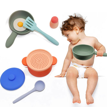 Play Kitchen Accessories, Silicone Pretend Play Kitchen Toys Set, Play Kitchen Pots And Pans Set For Kids, Learning Education Co