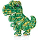 Nitoy Dinosaur Push Pop Bubble Fidget Sensory Toy Silicone Large T-Rex With Printed Eye, Stress Reducer Anxiety Reliever Bubble 