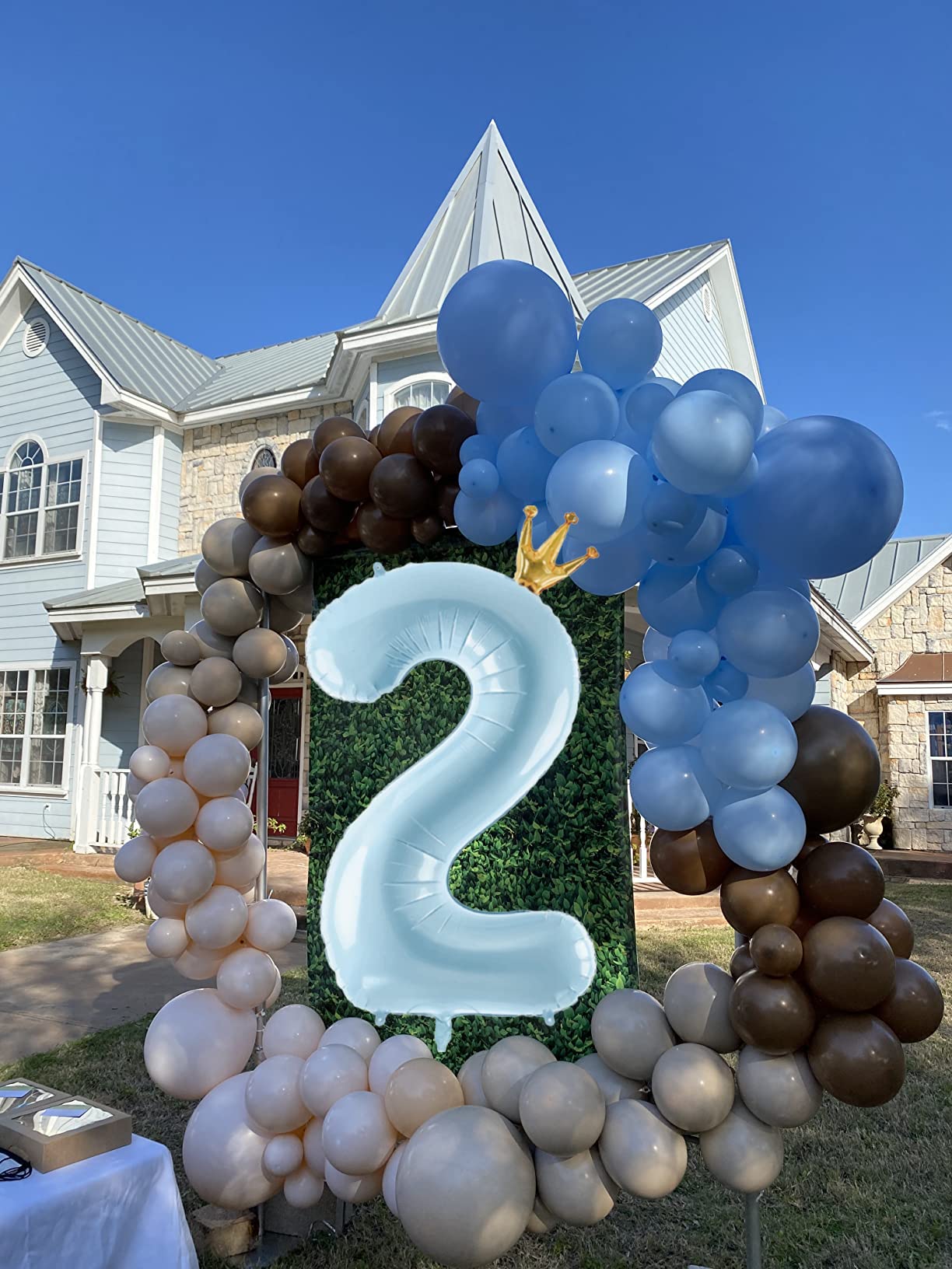 Gifloon Number 2 Balloon With Crown, Large Number Balloons 40 Inch, 2Nd Birthday Party Decorations Supplies 2 Year Old Sign Deco