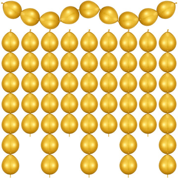 80 Pieces Needle Tail Balloons Latex Link Balloons Linking Needle Tail Balloons For Birthday Party Wedding Anniversary Graduation Arch Party Decorations (Gold,10 Inches)