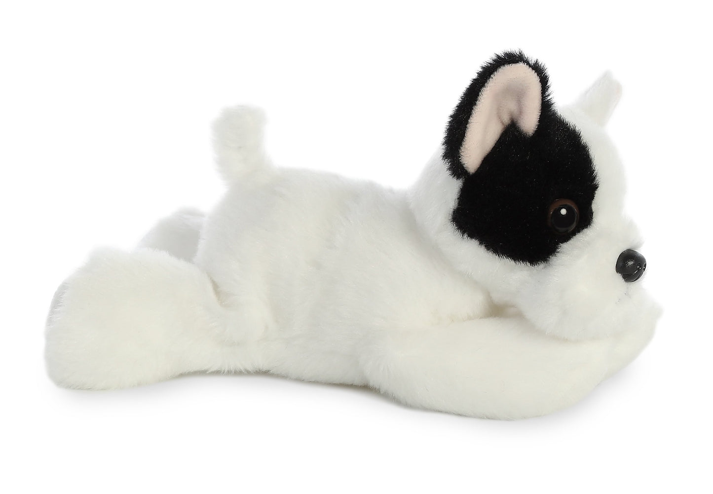 Aurora Adorable Mini Flopsie French Bulldog Stuffed Animal, 8" White, Polyester - Model 31745, Playful Design, Timeless Companion