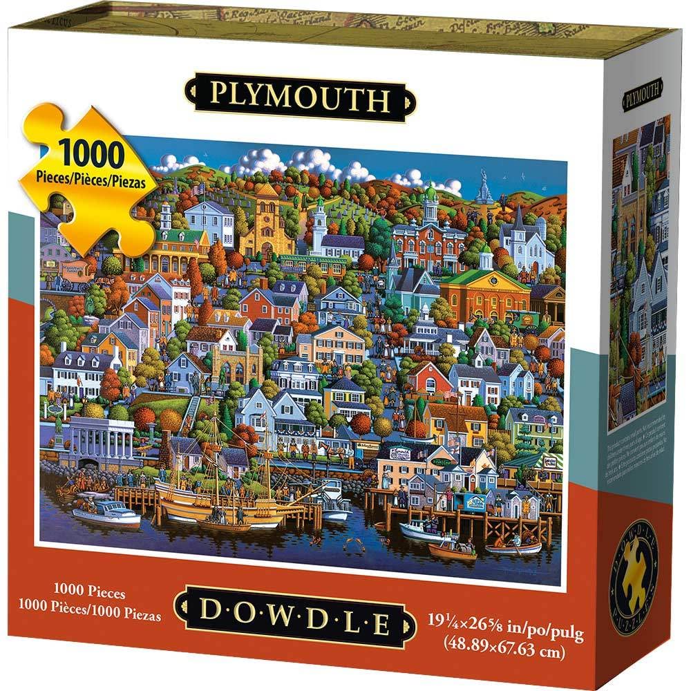D·O·W·D·L·E Jigsaw Puzzle - Plymouth - 1000 Pieces - Blue Chip Board, Cardboard - Model 10290