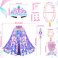 LIMIROLER Princess Dress Up Toys Princess Dress Up Clothes Rainbow Mermaid Cape Kit 9 Pcs Gift Set for Little Girls 3-8 Years Ol
