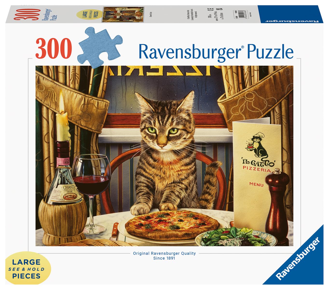 Ravensburger Dinner for One 300 Piece Jigsaw Puzzle - Multicolor, Large Format, FSC Certified, Fun Toy for Adults, 27x20 inches